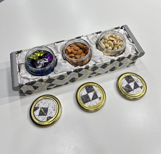 Set of 3 Dry Fruit Jar Tray