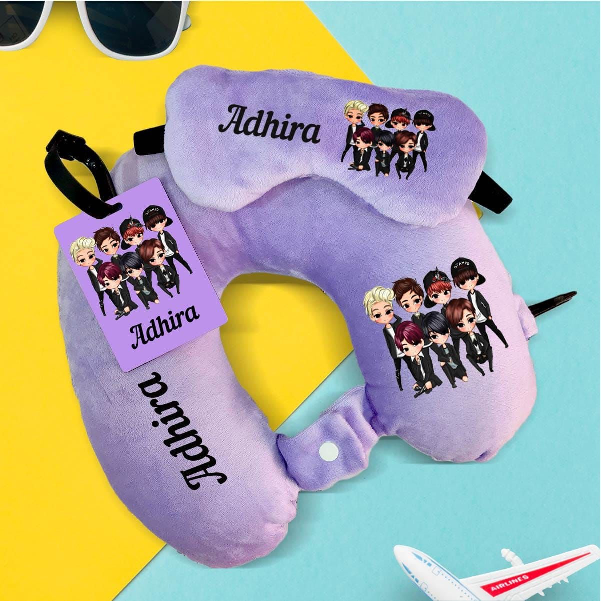 Personalized Travel Neck Pillow Combo
