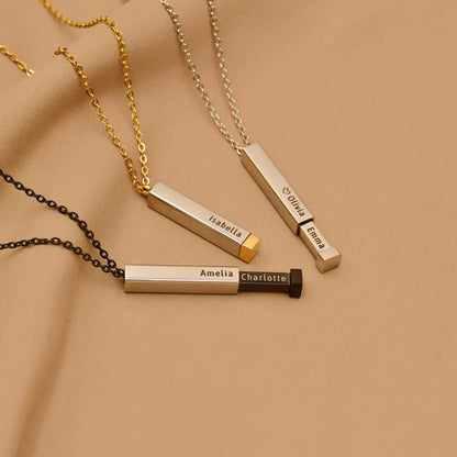 Personalized Hidden Bar Pendant