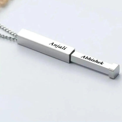 Personalized Hidden Bar Pendant