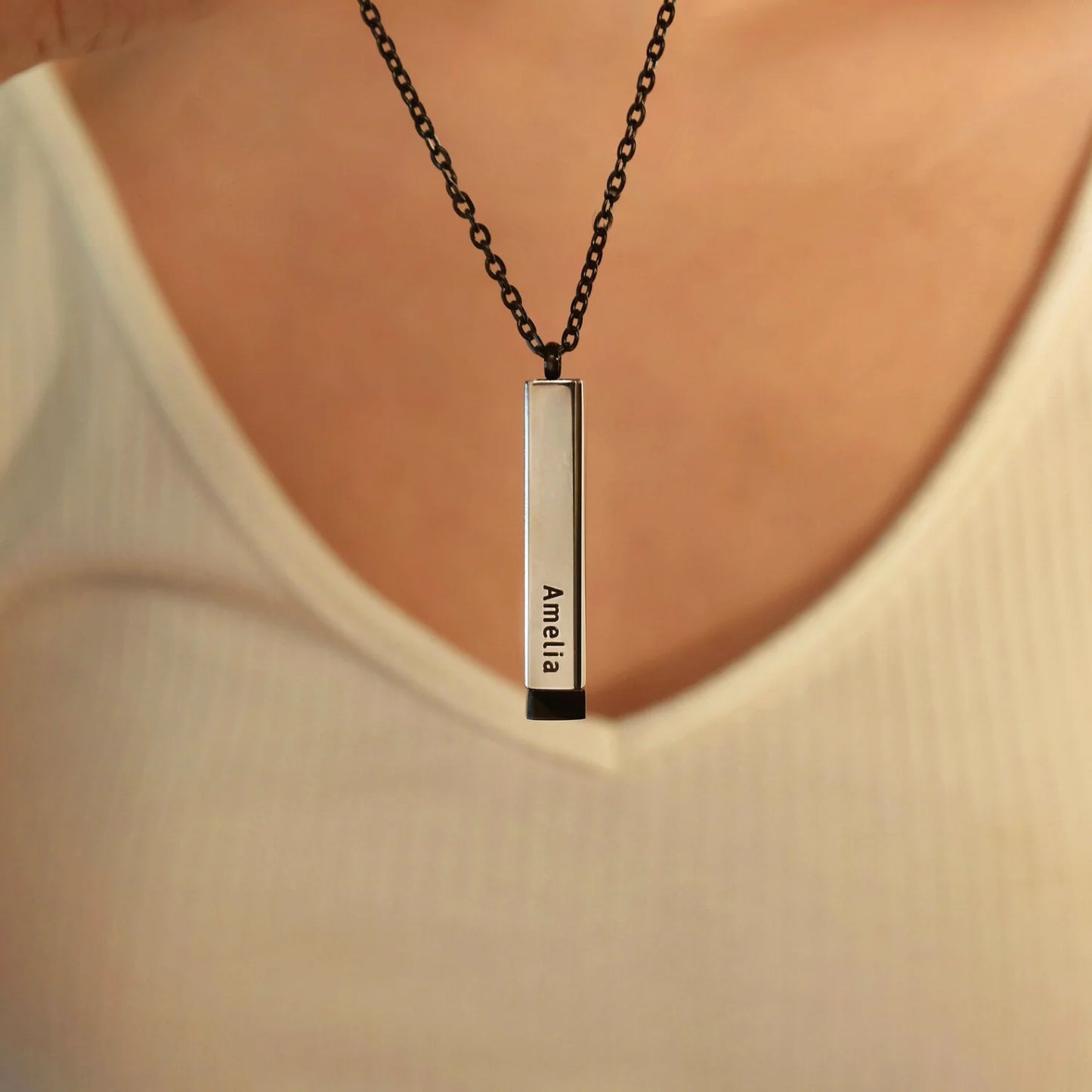 Personalized Hidden Bar Pendant