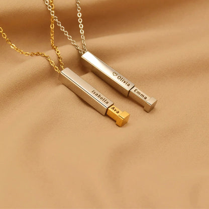 Personalized Hidden Bar Pendant