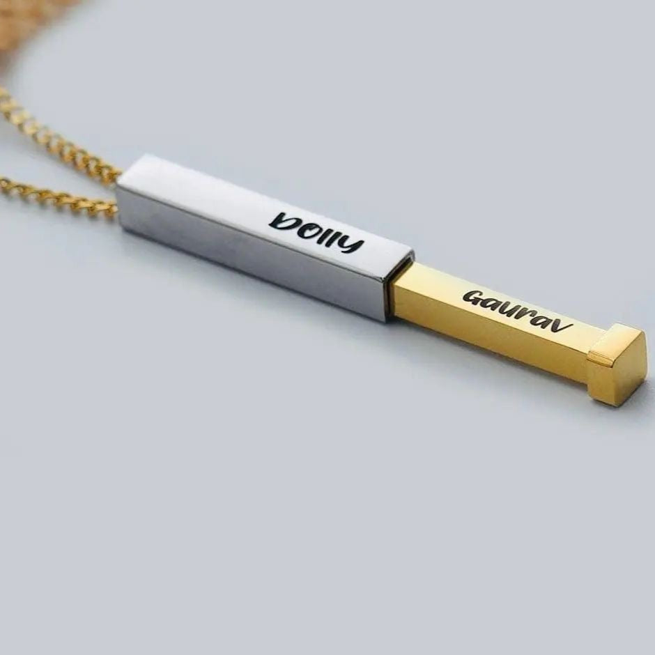 Personalized Hidden Bar Pendant