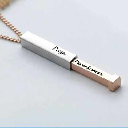 Personalized Hidden Bar Pendant