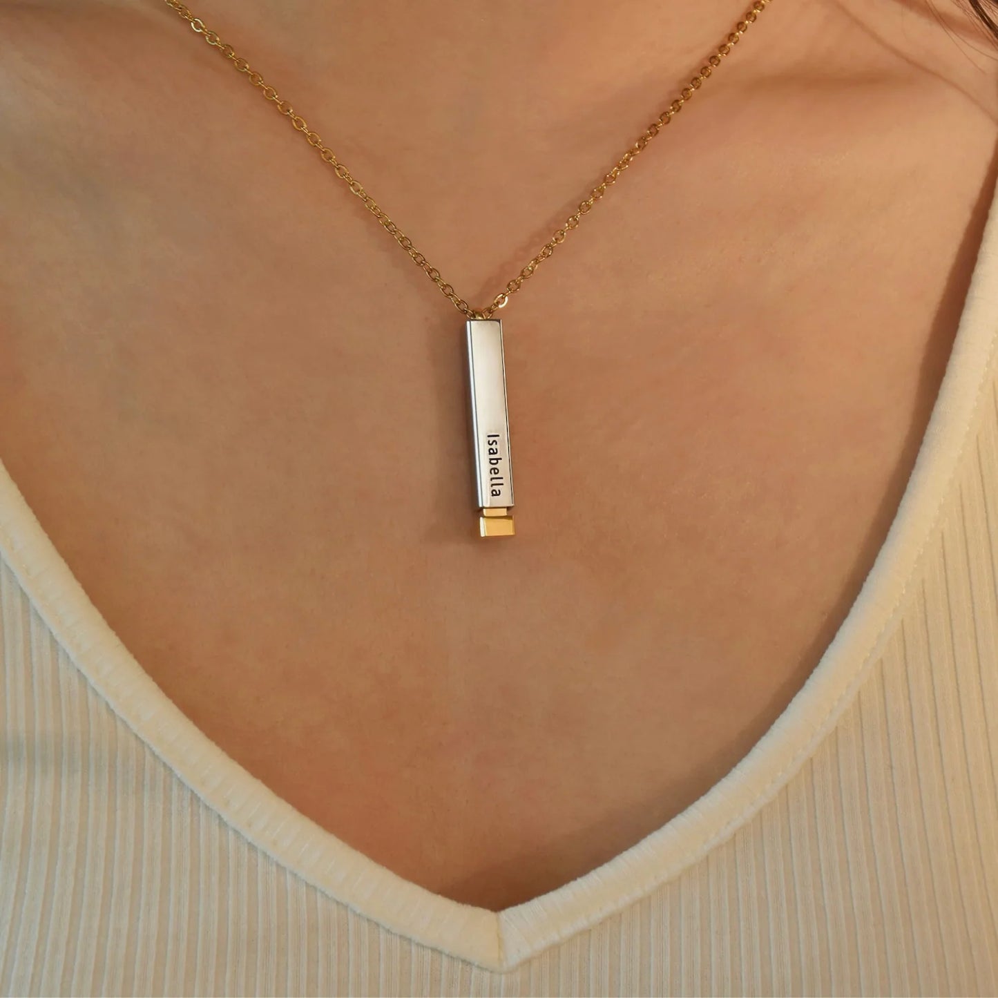 Personalized Hidden Bar Pendant