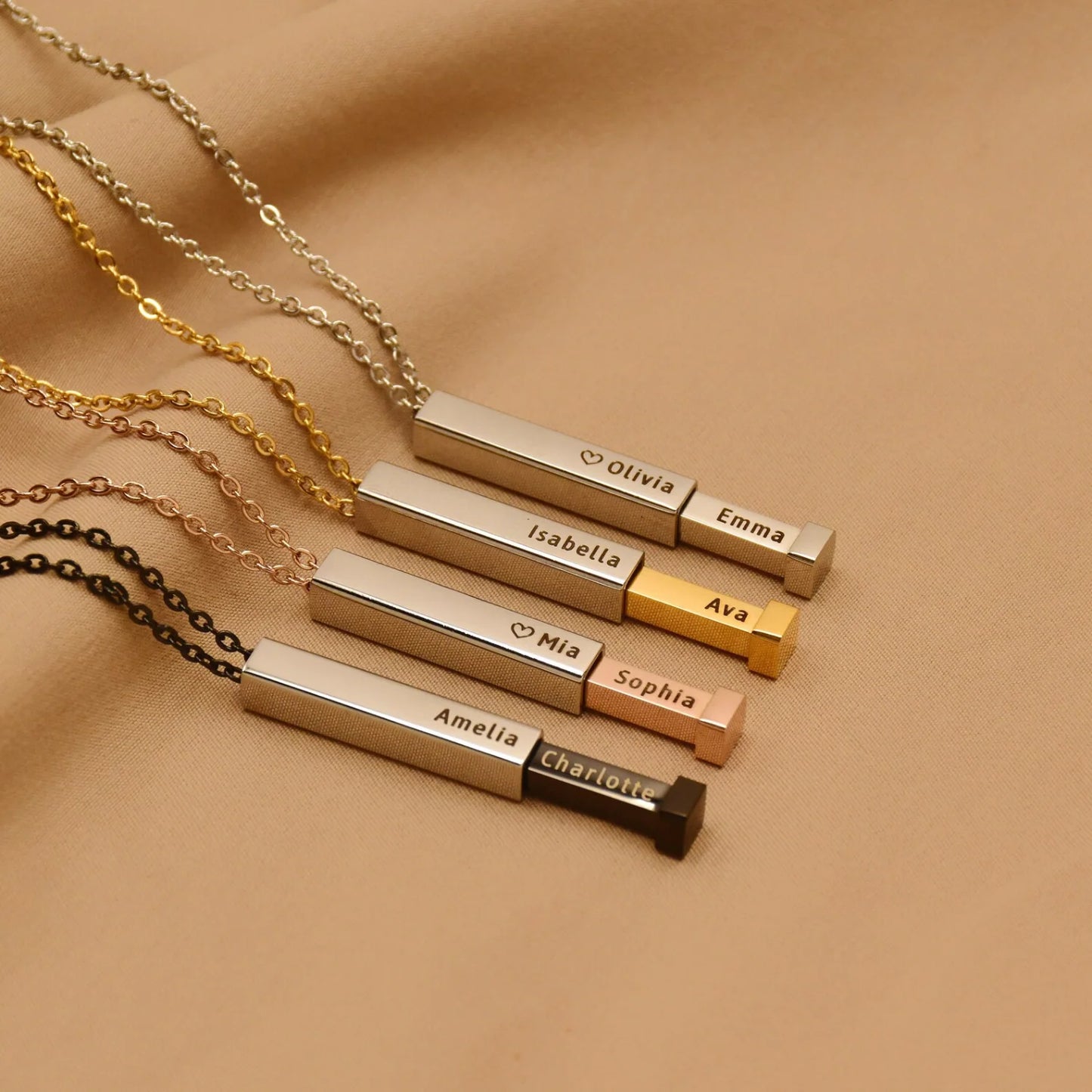 Personalized Hidden Bar Pendant