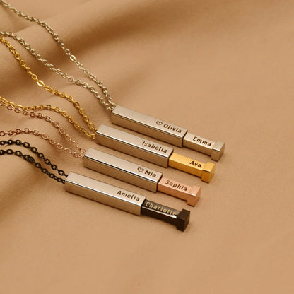 Personalized Hidden Bar Pendant