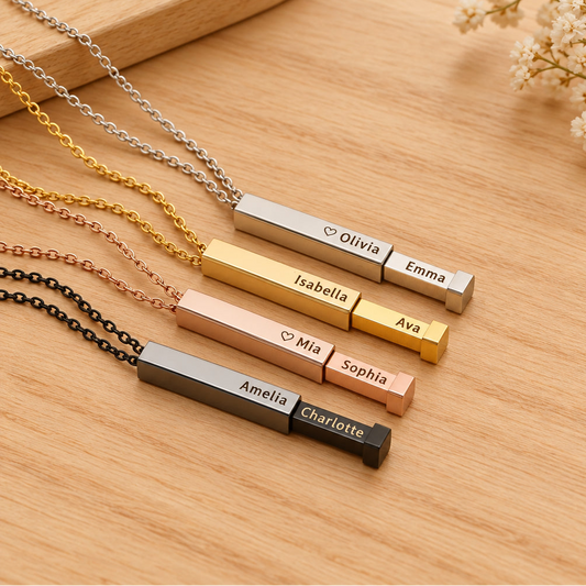 Personalized Hidden Bar Pendant