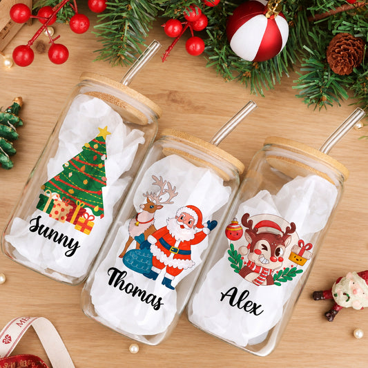 Personalised Christmas Glass Sipper