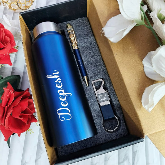 Personalized Flask, Pen & Keychain