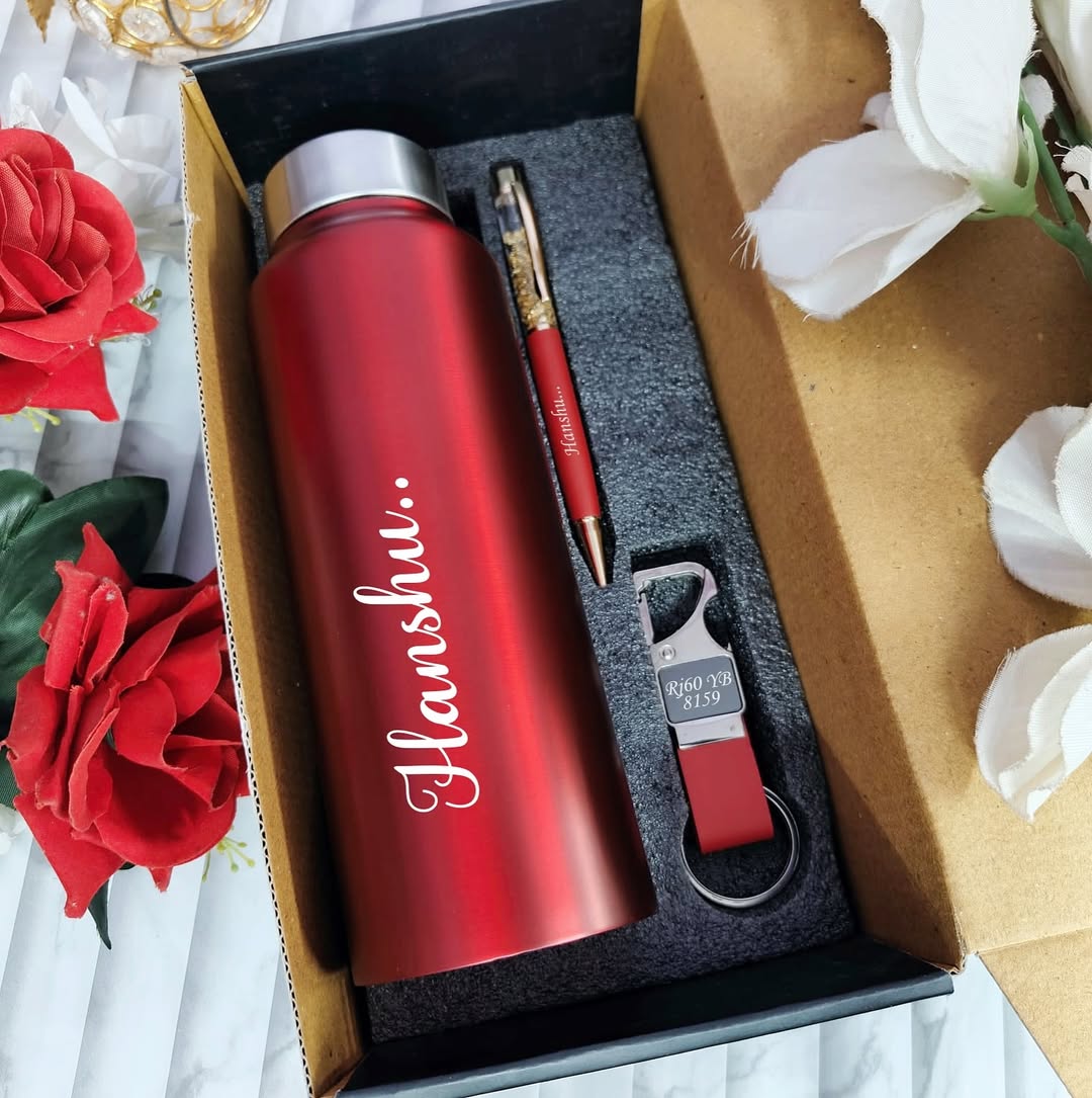 Personalized Flask, Pen & Keychain