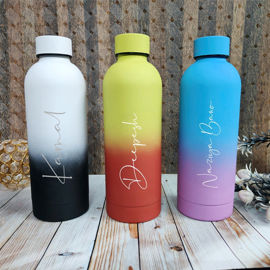 Personalized Stainless Steel Vacuumed Dual Shade Bottle