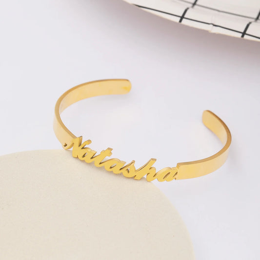Personalized Golden Adjustable Name Kada