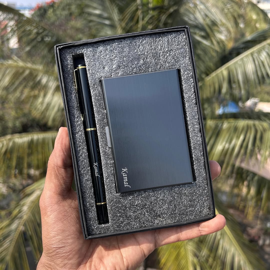 Personalized Card Holder & Pen