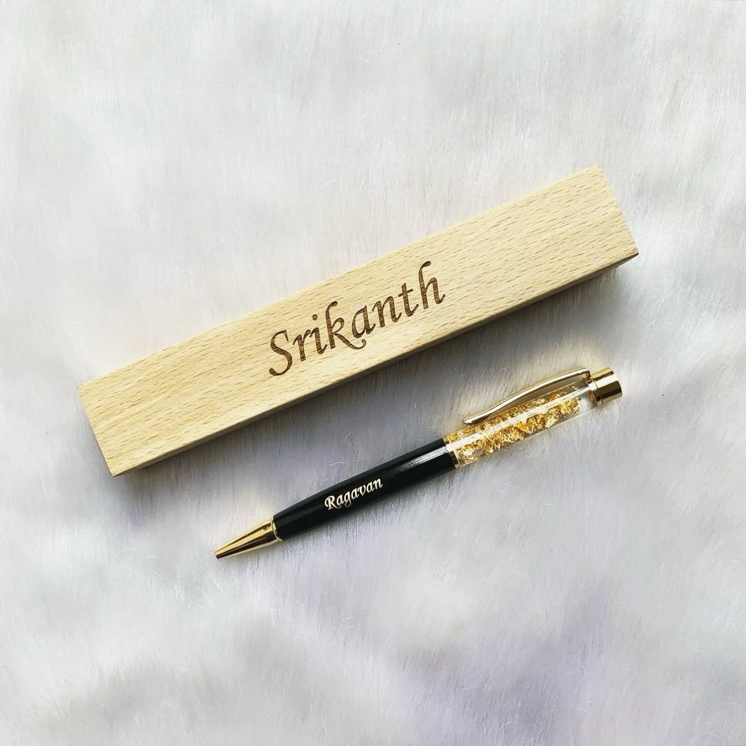 Personalized Pen with Wooden Box