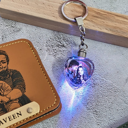 Personalized Sketch Wallet With Crystal Keychain – Perfect Gift Combo