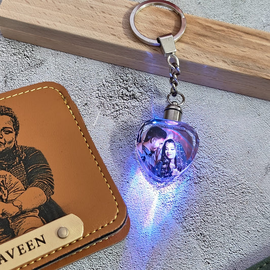 Personalized Sketch Wallet With Crystal Keychain – Perfect Gift Combo