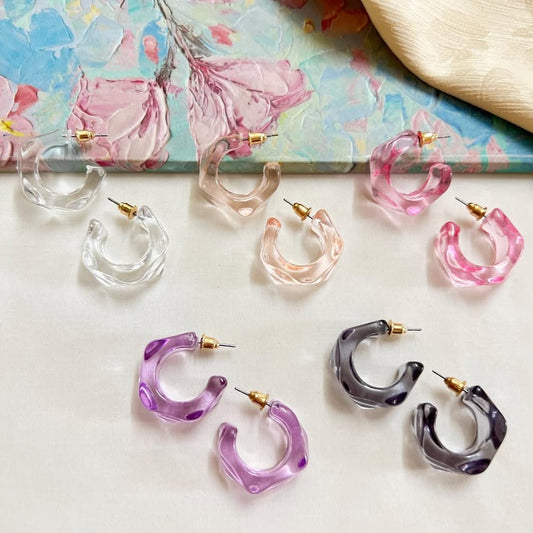 Contemporary Transparent Hoop Earrings
