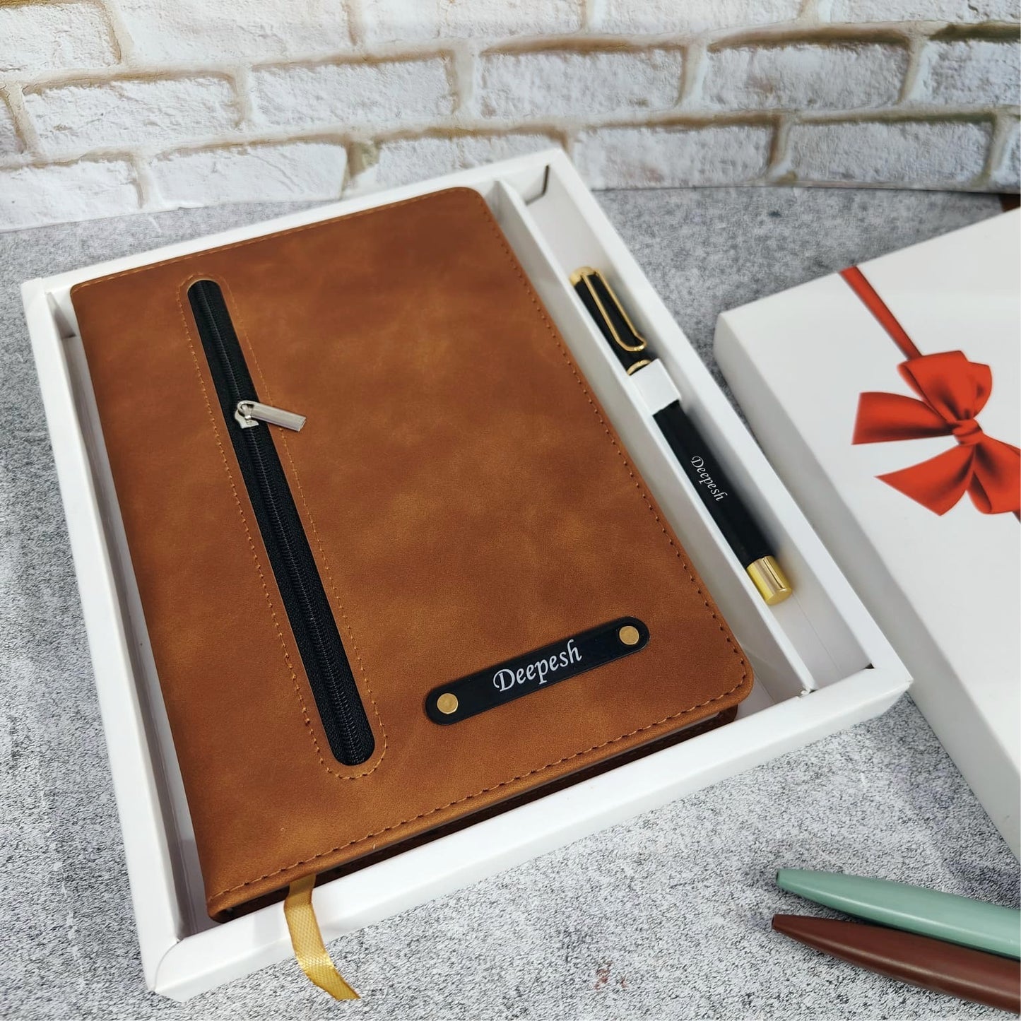 Personalized Premium Zip Diary + Pen Combo