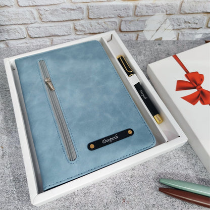 Personalized Premium Zip Diary + Pen Combo