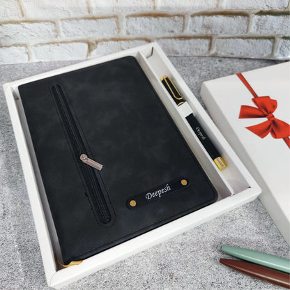 Personalized Premium Zip Diary + Pen Combo