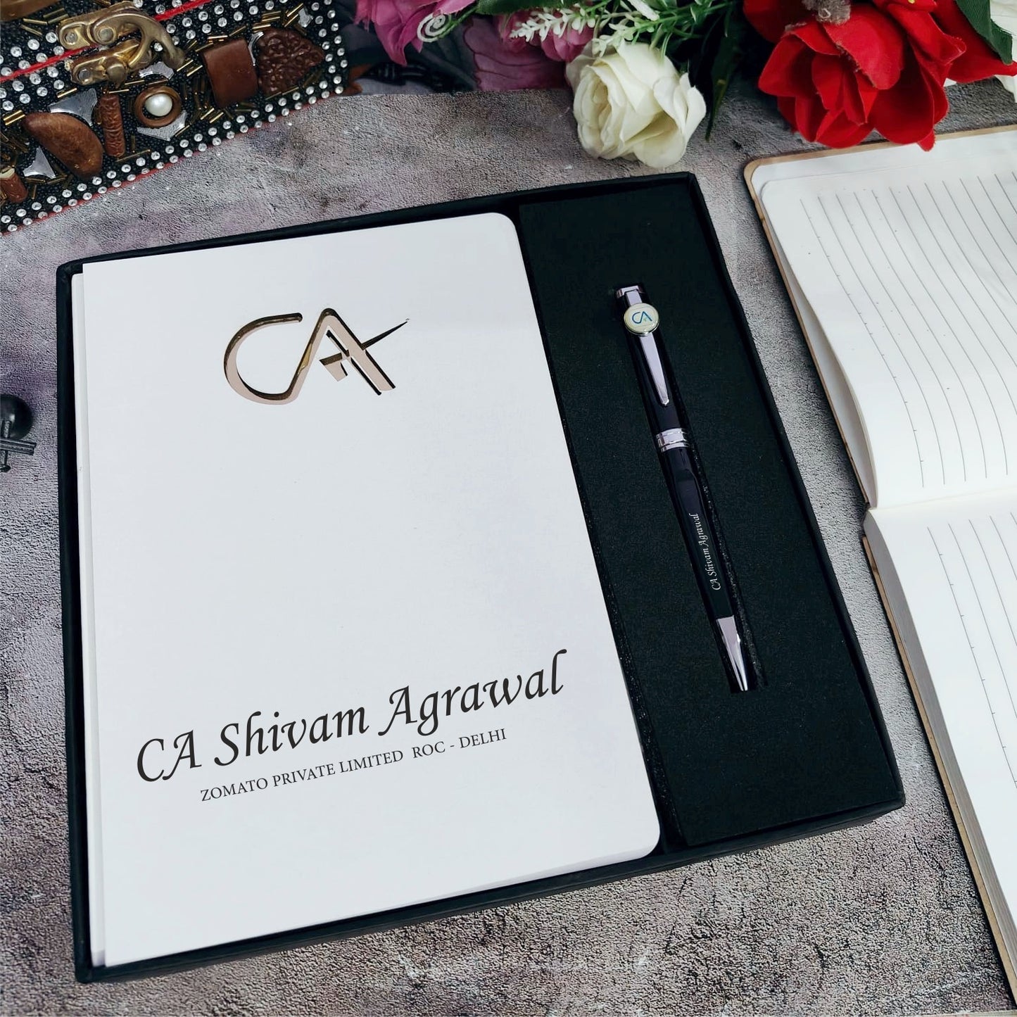 Personalized MDF Professional Diary With Pen Combo – HD Digital Print