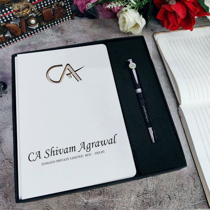 Personalized MDF Professional Diary With Pen Combo – HD Digital Print