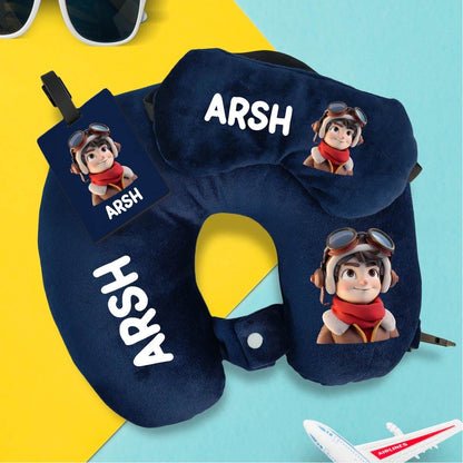 Personalized Travel Neck Pillow Combo