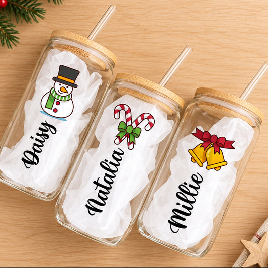 Personalised Christmas Glass Sipper