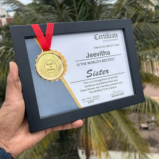 Personalized Siblings Certificate Frame