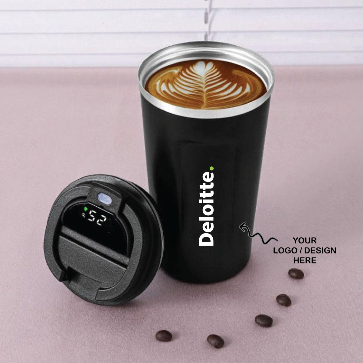 Personalized Travel Mug With Temperature Display