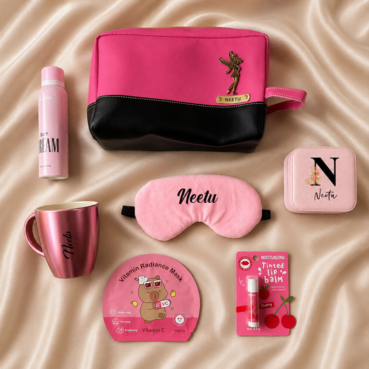 Personalized Pink Women's Pamper Pouch