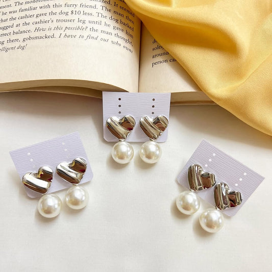 Heart Pearl Earrings