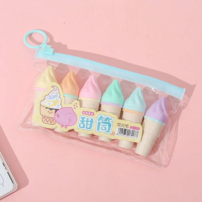 Ice Cream Highlighters - Set Of 6