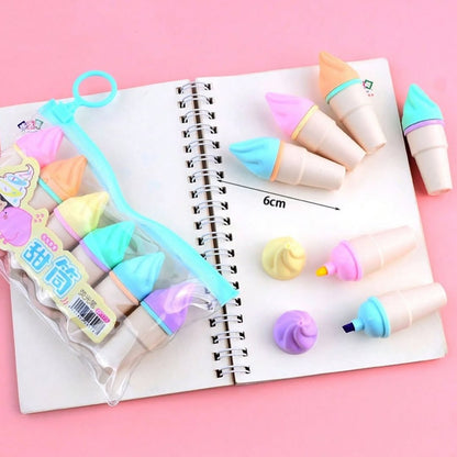 Ice Cream Highlighters - Set Of 6