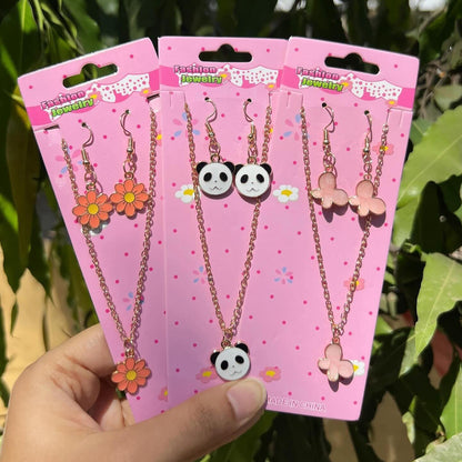 Elegant Charm Necklace & Earrings Set