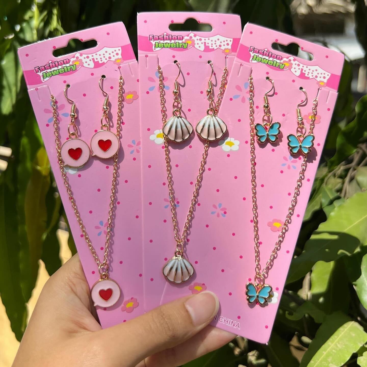 Elegant Charm Necklace & Earrings Set