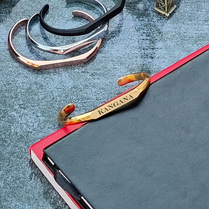 Personalized Diamond Cut Metal Kada