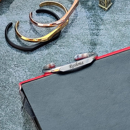 Personalized Diamond Cut Metal Kada