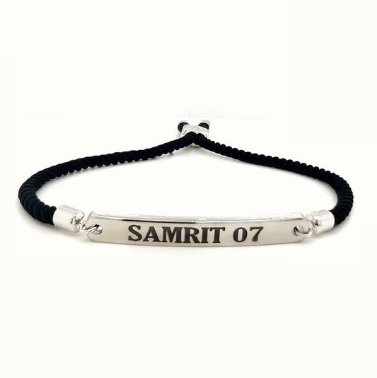 Personalized Unisex Stainless Steel Plate Macramé Bracelet