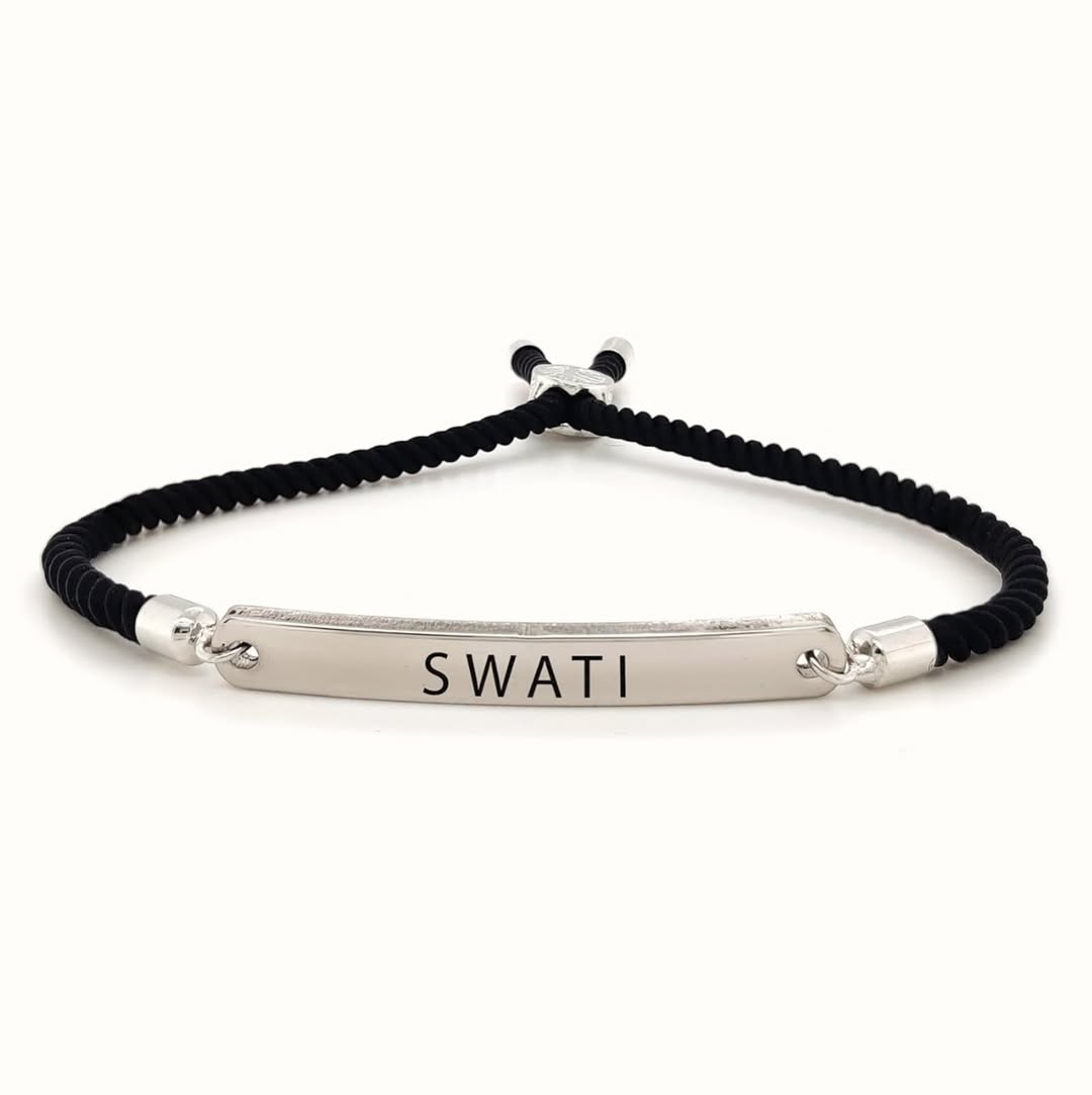 Personalized Unisex Stainless Steel Plate Macramé Bracelet