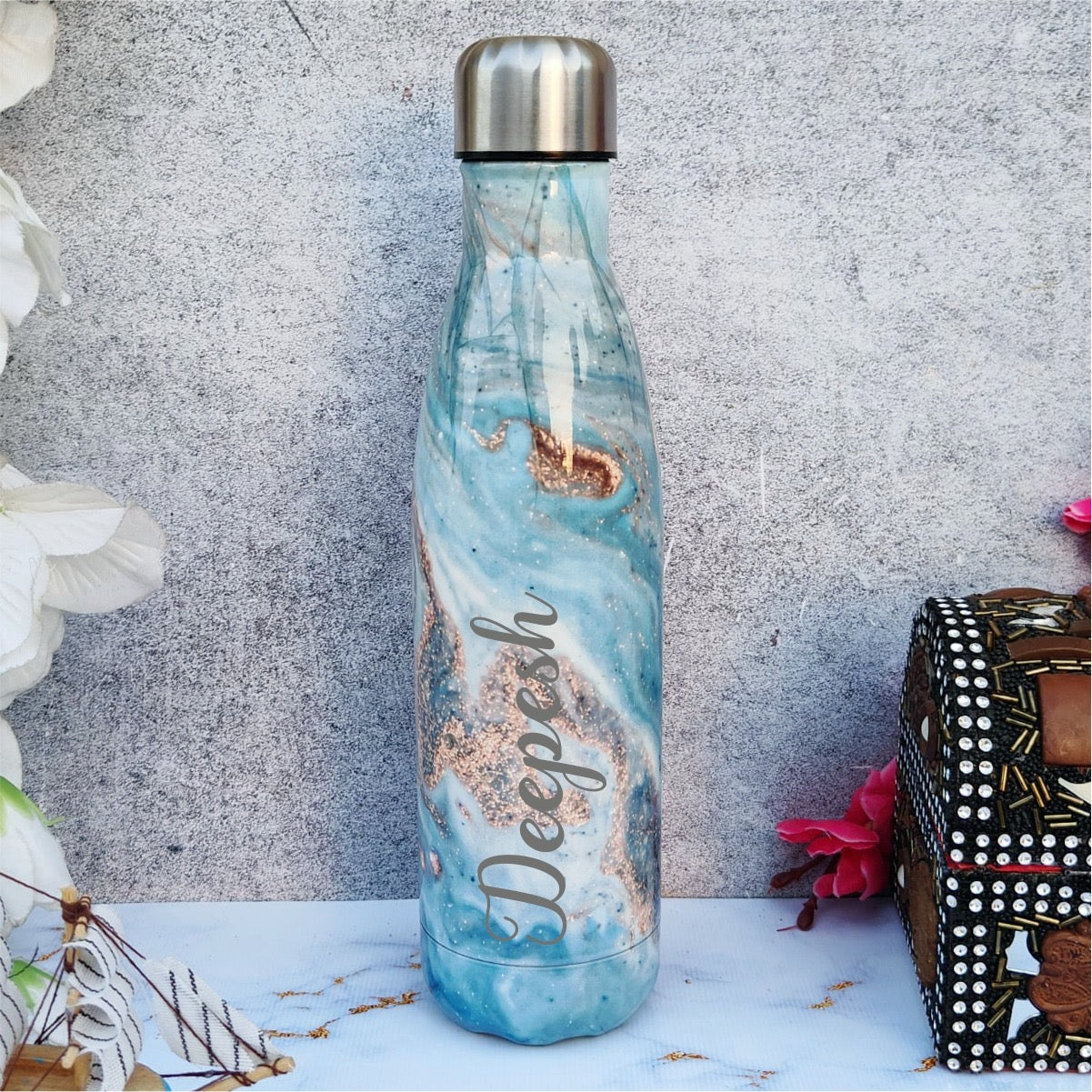 Personalized Marble Flask – Premium Quality