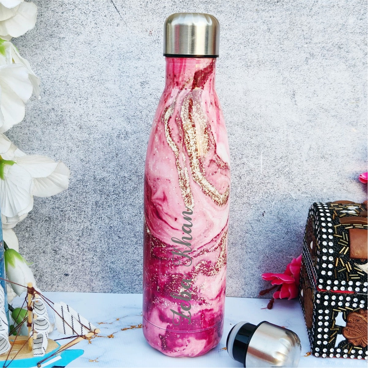 Personalized Marble Flask – Premium Quality