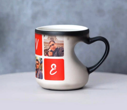 Personalized Magic Mug With Heart Shape Handle
