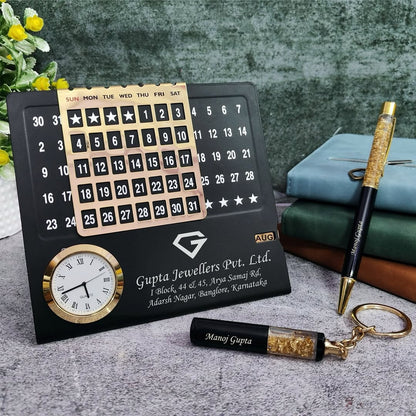 Professional Calendar Table Top, Pen & Keychain Combo