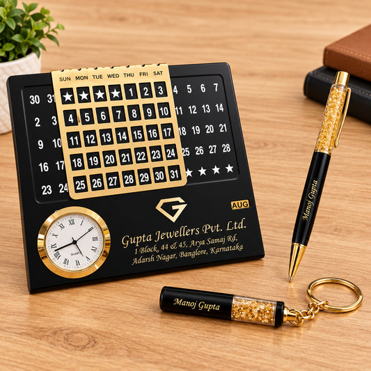 Professional Calendar Table Top, Pen & Keychain Combo