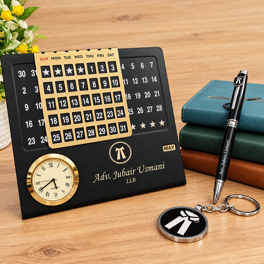 Professional Calendar Table Top, Pen & Keychain Combo