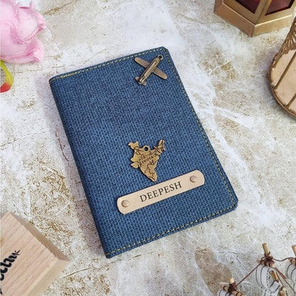 Denim Personalized Passport Cover