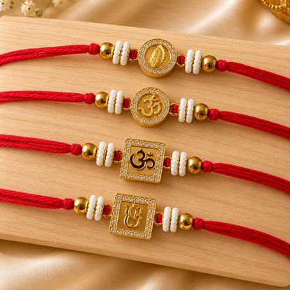 Minimalist Red Dhaga Rakhis