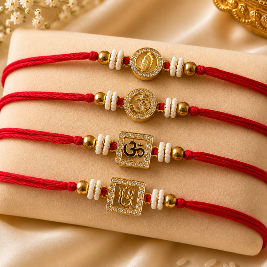 Minimalist Red Dhaga Rakhis